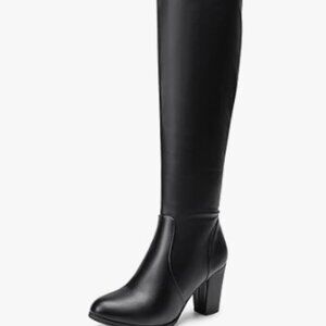 Women's Chunky Heel Knee High Boots
